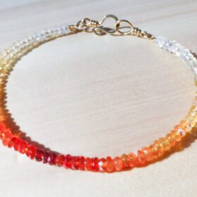 The Fire Bracelet – Mexican Fire Opal Stacking Bracelet in Gold Filled