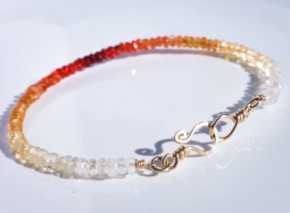 Mexican Fire Opal Stacking Bracelet in Gold Filled