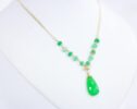 Green Chrysoprase Statement Rosary Necklace in Gold Filled