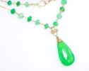 Green Chrysoprase Statement Rosary Necklace in Gold Filled