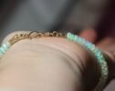 Solid Gold 14K Welo Opal Bracelet, Ethiopian Opal Bracelet