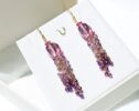 Lampwork Flower Gemstone Cascade Earrings