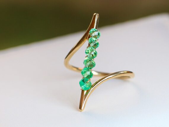 Solid Gold 14K Emerald Ring, One of a Kind