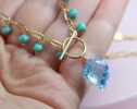 Topaz and Turquoise Gold Filled Necklace