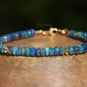 The Sirius Star Bracelet – Blue Black Opal Bracelet, Genuine Ethiopian Opal Bracelet