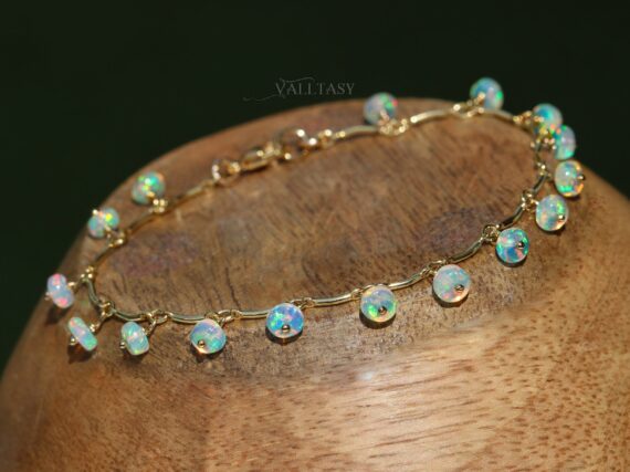 Ethiopian Opal Dainty Gemstone Bohemian Bracelet