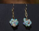 Ethiopian Opal Dangle Earrings, Ethiopian Opal Chain Earrings