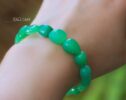 Green Chrysoprase Bracelet, Large Nugget Green Gemstone Bracelet