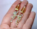 Ethiopian Opal and Lemon Quartz Earrings, Long Dangle Earrings, Limited Edition