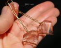 Solid Gold 14K Golden Rutilated Quartz Earrings with Genuine Diamonds, One of a Kind