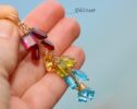 Solid Gold 14K Multi Gemstone Earrings, Colorful Precious Earrings, One of a Kind