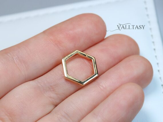 Solid Gold 14K Hexagon Connector