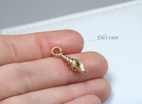 Solid Gold 14K Shell Charm